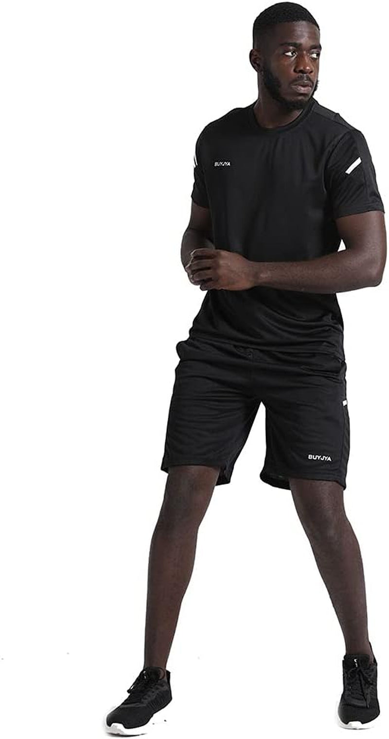 Men'S Workout Clothes Athletic Shorts Shirt Set 3 Pack Basketball Football Training Running Gym Christmas Gifts