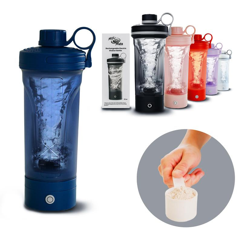 Mixmate | Electric Shaker Bottle, Gym Protein, Blender Bottle Blending Premium Bottles, Helimix Shaker Sport Water for Mixing Cups Powder Mixes, Rechargeable Type-C Cup, Self Stirring Rechargeable Shake Cup Fitness BPA Free