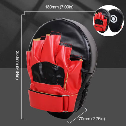 Curved Boxing Hand Target PU Leather Curved Punching Mitts Breathable Boxing Mitts Kickboxing Pads for Martial Arts Training