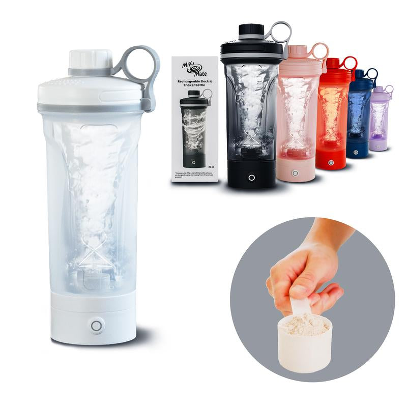 Mixmate | Electric Shaker Bottle, Gym Protein, Blender Bottle Blending Premium Bottles, Helimix Shaker Sport Water for Mixing Cups Powder Mixes, Rechargeable Type-C Cup, Self Stirring Rechargeable Shake Cup Fitness BPA Free