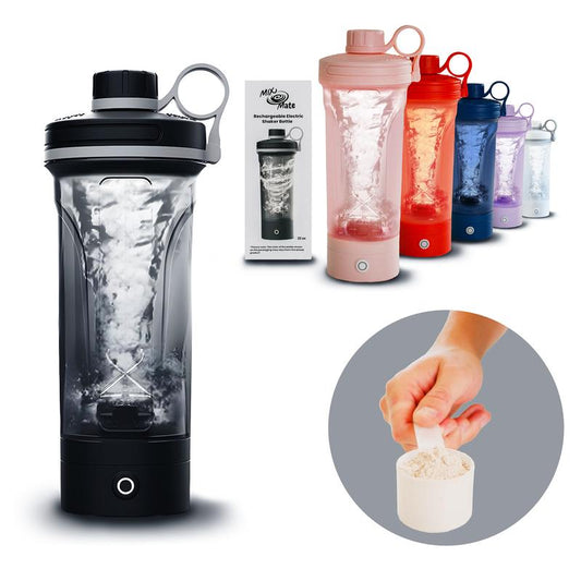 Mixmate | Electric Shaker Bottle, Gym Protein, Blender Bottle Blending Premium Bottles, Helimix Shaker Sport Water for Mixing Cups Powder Mixes, Rechargeable Type-C Cup, Self Stirring Rechargeable Shake Cup Fitness BPA Free